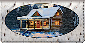 Log Cabins Checkbook Cover