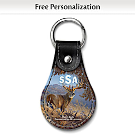 North American Wildlife Leather Key Ring