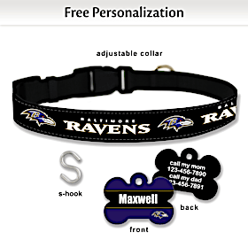 NFL Baltimore Ravens Pet Collar and Personalized Tag Set