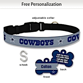 NFL Dallas Cowboys Designer Pet Collar and Personalized Tag