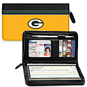 Green Bay Packers NFL Zippered Checkbook Cover Wallet