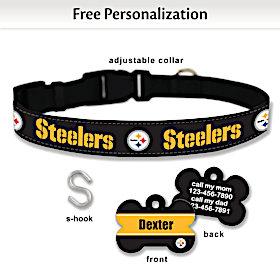 NFL Pittsburgh Steelers Pet Collar and Personalized Tag Set