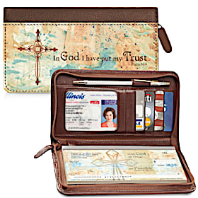 Crosses of Faith Zippered Checkbook Cover Wallet