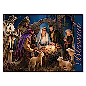 Blessed Nativity Personalized Holiday Cards