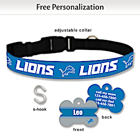 NFL Detroit Lions Pet Collar and Personalized Tag Set