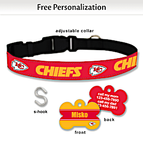 NFL Kansas City Chiefs Pet Collar and Personalized Tag Set