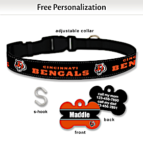 NFL Cincinnati Bengals Pet Collar and Personalized Tag Set