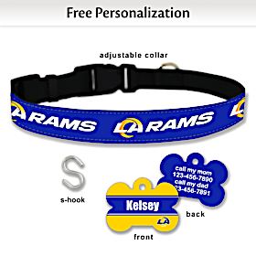 NFL Los Angeles Rams Pet Collar and Personalized Tag Set