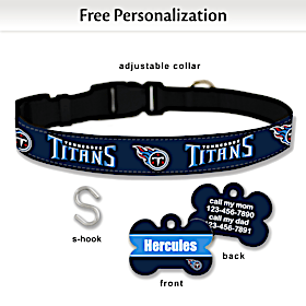 NFL Tennessee Titans Pet Collar and Personalized Tag Set