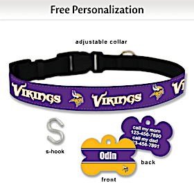 NFL Minnesota Vikings Pet Collar and Personalized Tag Set