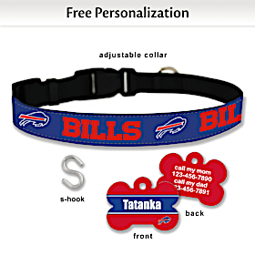 NFL Buffalo Bills Pet Collar and Personalized Tag Set