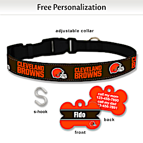 NFL Cleveland Browns Pet Collar and Personalized Tag Set