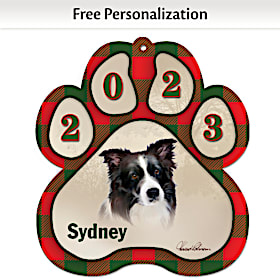 Best Breeds Border Collie Paw Ornament