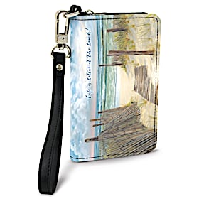 A Walk on the Beach Small Wristlet Purse