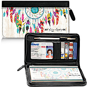 Dreamcatchers Zippered Checkbook Cover Wallet