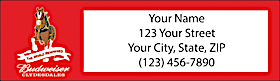 Budweiser Clydesdales Return Address Label