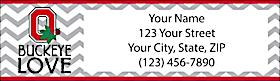 I Love Ohio State Chevron Return Address Label