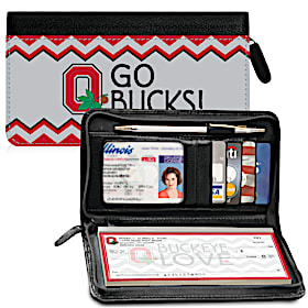 I Love Ohio State(R) Chevron Zippered Wallet Checkbook Cover