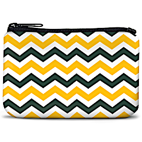 Green and Gold Chevron Coin Purse