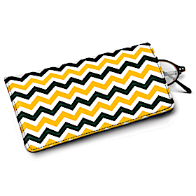 Green and Gold Chevron Eyeglass Case