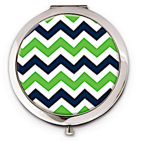 Blue and Green Chevron Compact