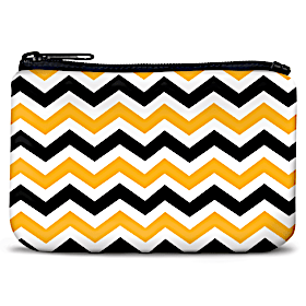 Black and Gold Chevron Coin Purse