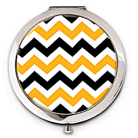 Black and Gold Chevron Compact