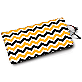 Black and Gold Chevron Eyeglass Case