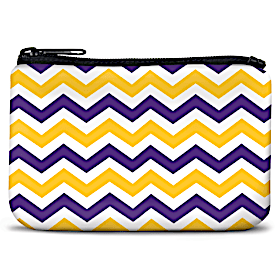 Purple and Gold Chevron Coin Purse