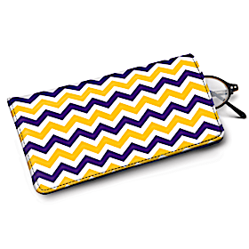 Purple and Gold Chevron Eyeglass Case