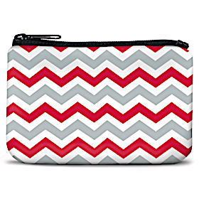 Red and Gray Chevron Coin Purse