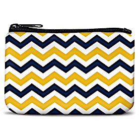 Blue and Gold Chevron Coin Purse