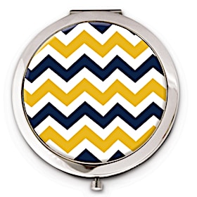 Blue and Gold Chevron Compact