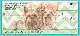 Chevron Yorkshire Terrier Personal Checks