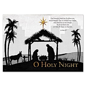 Silhouette Nativity Personalized Holiday Cards