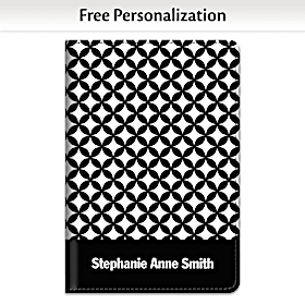 Black & White Circles Fabric Refillable Journal