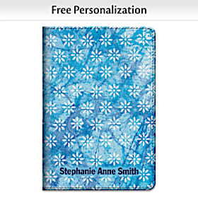 Boho Batik Blue Fabric Refillable Journal