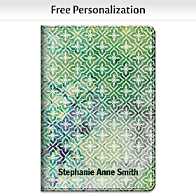 Boho Batik Green Fabric Refillable Journal