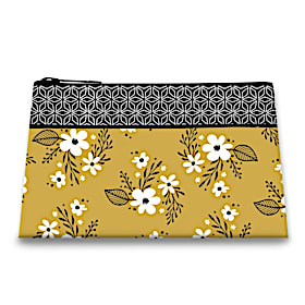 Mustard Floral Fabric On-The-Go Pouch