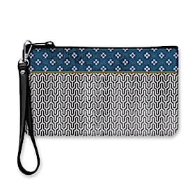 Wishbone Split Pattern Neoprene On-The-Go Wristlet Pouch