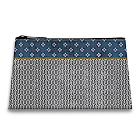 Wishbone Split Pattern Fabric On-The-Go Pouch