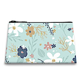 Mint Wildflowers Fabric On-The-Go Pouch