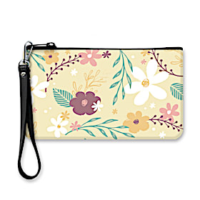 Honey Wildflowers Neoprene On-The-Go Wristlet Pouch