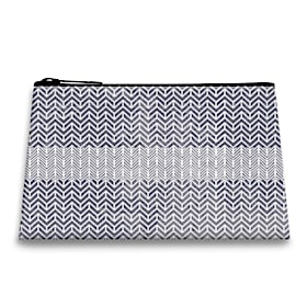 Gray Distressed Classics Fabric On-The-Go Pouch
