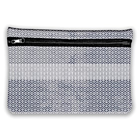 Gray Distressed Classics Neoprene Cosmetic Makeup Bag