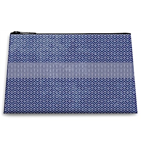 Blue Distressed Classics Cosmetic Makeup Bag