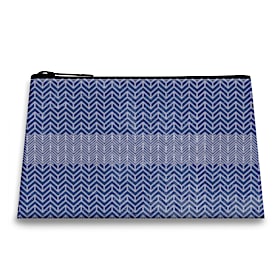 Blue Distressed Classics Fabric On-The-Go Pouch