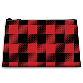 Red Buffalo Plaid Cosmetic Makeup Bag