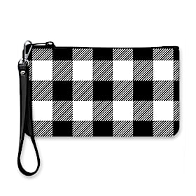 White Buffalo Plaid Neoprene On-The-Go Wristlet Pouch