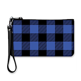 Blue Buffalo Plaid Neoprene On-The-Go Wristlet Pouch